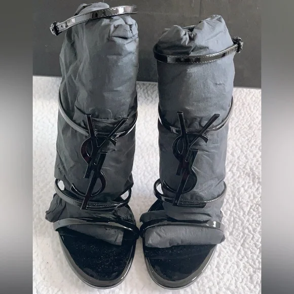 Saint Laurent YSL 100mm Opyum Patent Leather Sandals - Picture 13 of 16